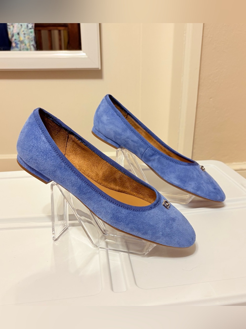 NWOT Aerosoles Arena Classic Suede Ballet Flats in Periwinkle Blue, 9.5M